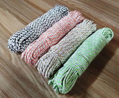 Kabi Aggro Rope for Cloth Drying 10 Meter each Pack of 4 Rassi Polyester Clothesline