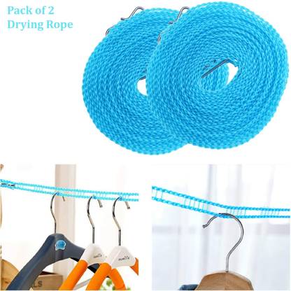 SYGA Set of 2 Clothes Lines Windproof Laundry Line Rope Nylon Clothesline