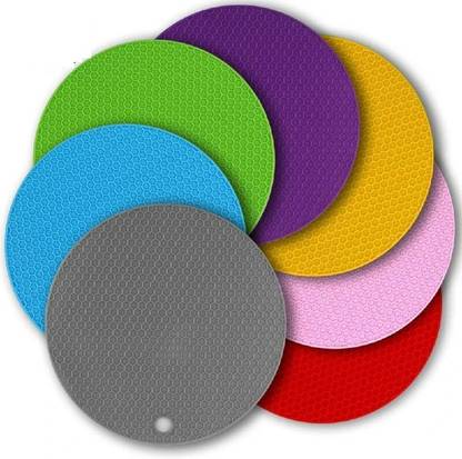 SIDDIVINAYAK CREATION Round Reversible PVC Coaster