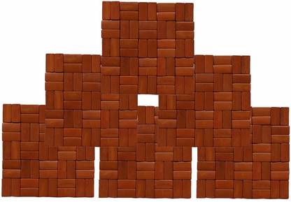 KUBER INDUSTRIES Square Bamboo Coaster Set