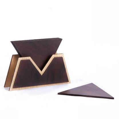 iDensic Triangle Reversible Wood Coaster