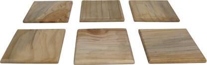 MZ Collections Square Reversible Wood Coaster Set
