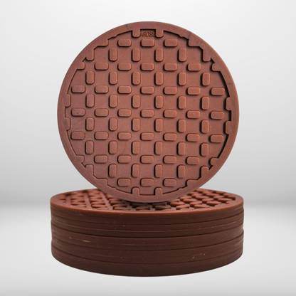 AROSIL Round Reversible Rubber Coaster Set