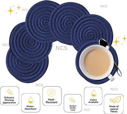 NCS Round Reversible Jute Coaster Set