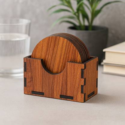 Craftzo Round Wood Coaster Set