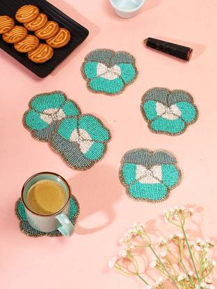 Aditya Impex Round Pearl Coaster Set