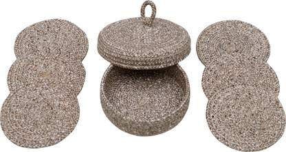 LADLI JEE Round Reversible Polyester Coaster Set