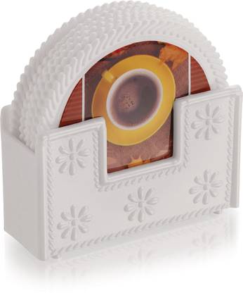 AAKAR Round PVC Coaster Set