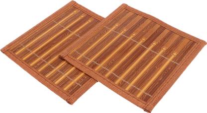 AVMART Square Bamboo Coaster Set