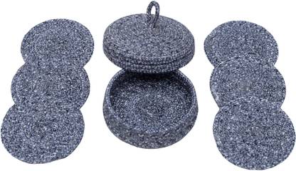 LADLI JEE Round Reversible Polyester Coaster Set