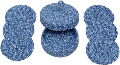 LADLI JEE Round Reversible Polyester Coaster Set