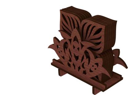 12 Fox Square Reversible Wood Coaster Set