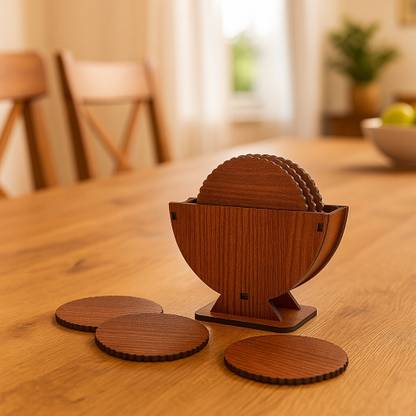 Craftzo Round Wood Coaster Set