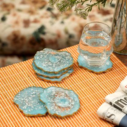 DULI Oval Reversible Resin Coaster Set