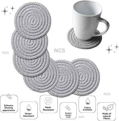 NCS Round Reversible Jute Coaster Set