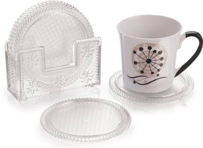 AAKAR Round Reversible PVC Coaster Set
