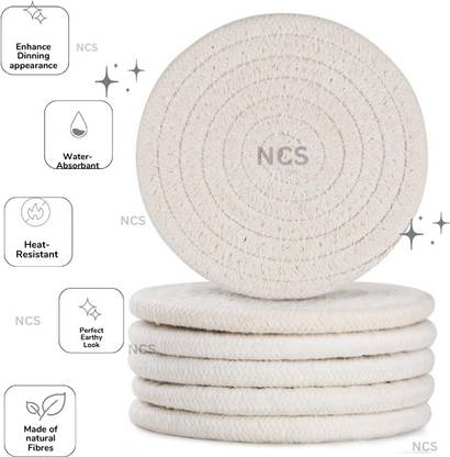 NCS Round Reversible Jute Coaster Set