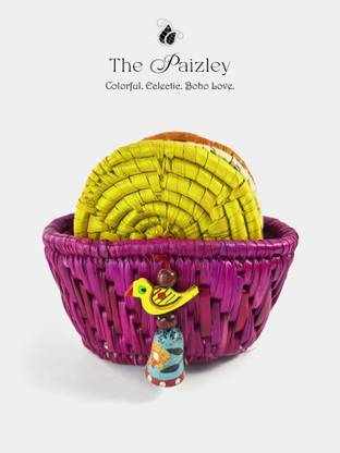 The Paizley Round Reversible Sabai Grass Coaster Set