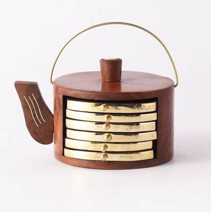 IlluringCraft Square Reversible Wood Coaster