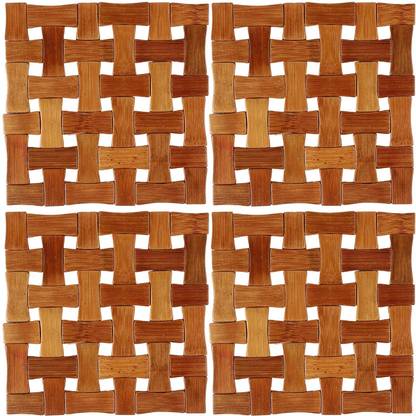 HOKiPO Square Reversible Bamboo Coaster Set