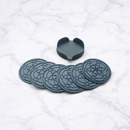 HRs Craft Round Polyester Coaster Set