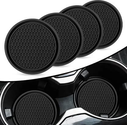 SUPVOX Round Reversible Rubber Coaster Set