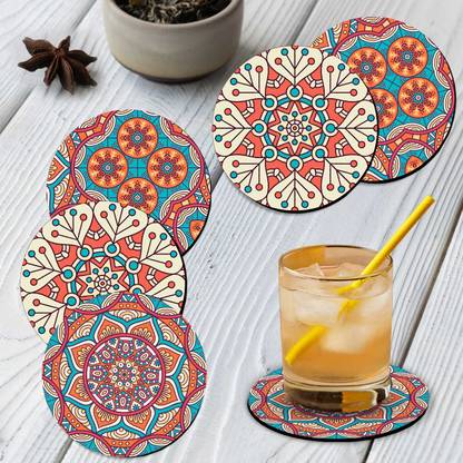 Hothouse Round Medium Density Fibreboard Coaster Set