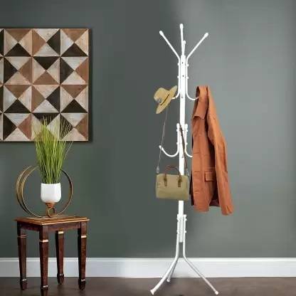 GMETALS 12 Hooks Coat & Hat Hanger for Jacket Umbrella | Tree Stand with Base Metal Coat and Umbrella Stand