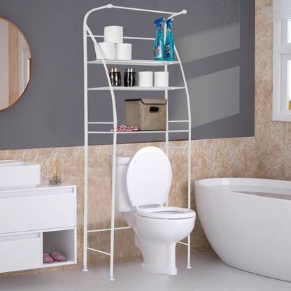 ADA Metal Over The Toilet Rack, Space Saving 3-Tier Bathroom Storage Organizer Stand Metal Coat and Umbrella Stand