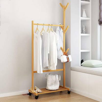 ADA Handicraft Wood Floor Cloth Dryer Stand AH_Sngle_Pole_Rck_70cm