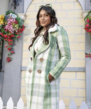 CAMPUS SUTRA Polyester Checkered Coat
