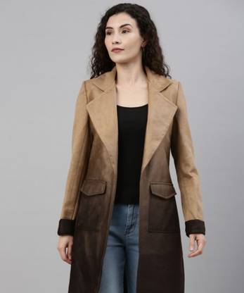 CAMPUS SUTRA Suede Solid Coat