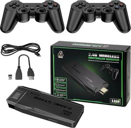 GameStick 2.4G Wireless Controller 4K HD Console Built-in 10k+ Retro Games A16 Black Edition