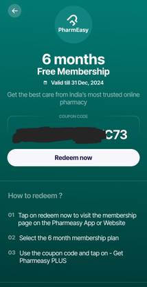 PharmEasy 6 Month Prime Edition with Expansion Pack Only