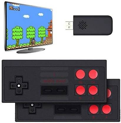 Wireless Video Game for Kids for up to 2 Players, 620 AV Video Game Dongle for TV Games Black Edition