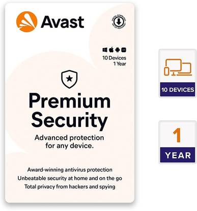 Avast Premium Security Multi-Device ( PC,Android and iOS) (10 Devices , 1 Year) Special Edition with Expansion Pack Only