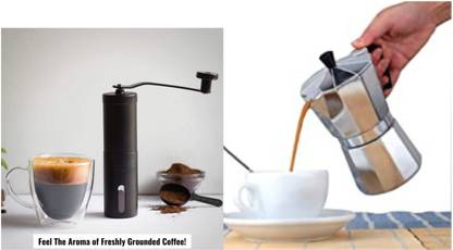 Evrum Black Coffee Maker 3 Cups Coffee Maker Black color With Coffee Grinder 3 Cups Coffee Maker