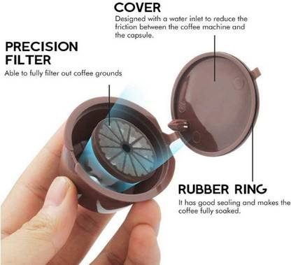BNF Refillable Reusable Coffee Capsule Pods Cups For Nescafe Dolcegusto Brown Personal Coffee Maker