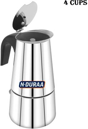 N-duraa 4 Cup Coffee Percolator|Stainless Steel Coffee Maker for Strong Brew 4 Cups Coffee Maker