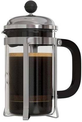 InstaCuppa French Press 600ml with 3 Part Superior Filter BPA Free Borosilicate Glass Carafe Heat Resistant Handle 6 Cups Coffee Maker