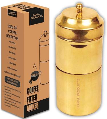 Pappa Brass Filter Coffee Maker | Kumbakonam Degree Coffee Filter for Home Use 4 Cups Coffee Maker