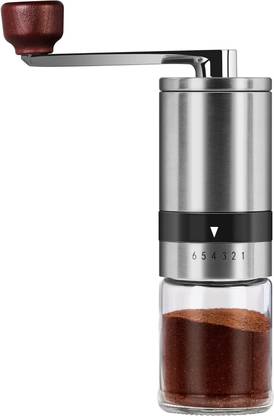 Iktu Manual Coffee Grinder 6 Adjustable Coarseness Portable Grinder with Ceramic Burr 4 Cups Coffee Maker