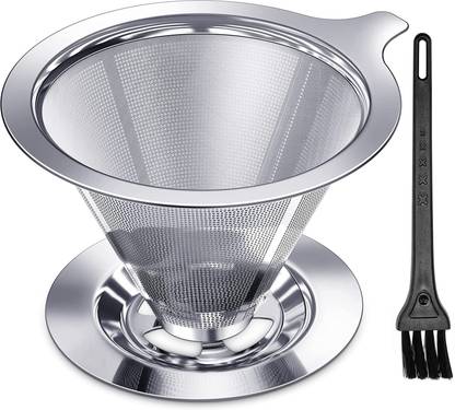 SUPVOX Metal Fine Mesh Strainer Coffee Pourover Brewer-Camping Coffee Coffee Maker