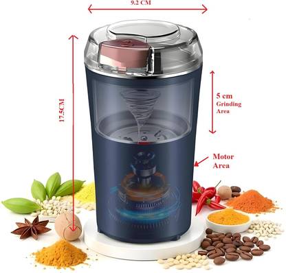 Praaj Blue Mini Grinder – Multipurpose Grinder for Dry Spices, Masala, Nuts, Seeds 240 W Mixer Grinder