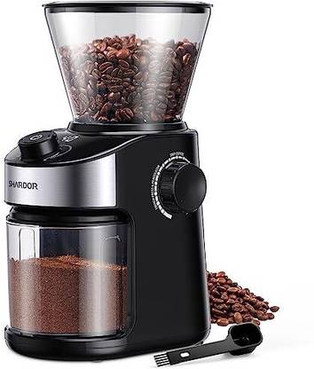 SHARDOR Coffee Grinder Burr Electric, Adjustable Burr Mill with 25 Precise Grind Setting 14 Cups Coffee Maker