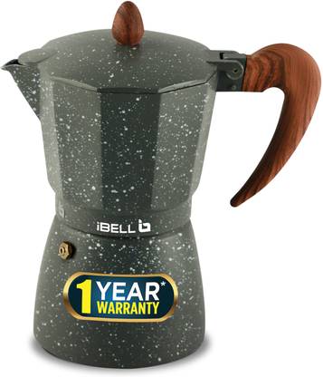 iBELL MP3370S Classic Moka Pot, Italian Espresso Maker, Percolator, Filter coffeepot, 3 Cups Coffee Maker