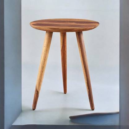 Rodiwal Sheesham Wood Round Shape Tripod Bedside Sofa Side Table Solid Wood Coffee Table