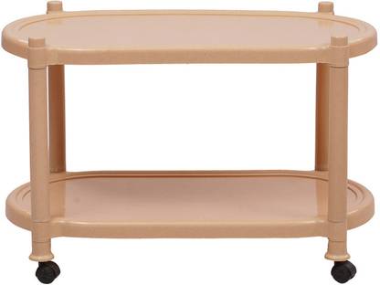 Supreme Aqua Center Trolley Rectangular Table-Marbel Beige Plastic Coffee Table