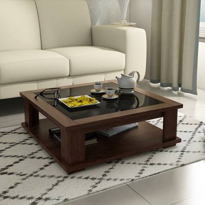 Hometown Antwerp Center Table With Glass In Sheesham Colour Glass Coffee Table