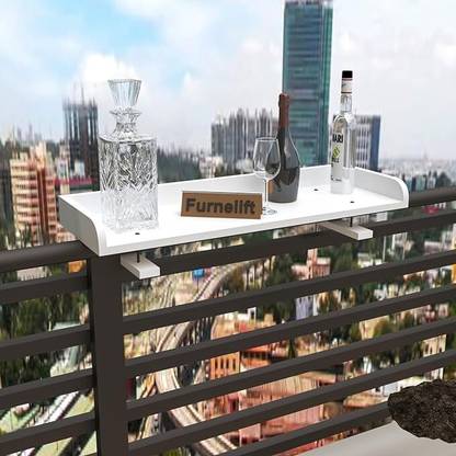 silvercrafts Engineered Wood Hanging Table for Home - Wooden Railing Table for Balcony Engineered Wood Coffee Table